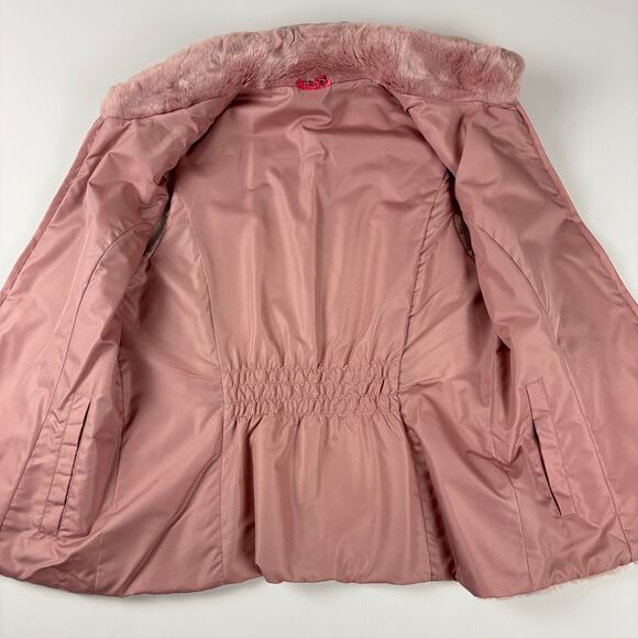 Liz Claiborne Blush Pink Ribbed Faux Fur Full Zip Reversible Vest w/ Pockets MED - Picture 7 of 12